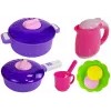 LEAN TOYS Cozinha Rosa com Panelas de Água, Alimentos e Som