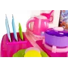 LEAN TOYS Cozinha Rosa com Panelas de Água, Alimentos e Som