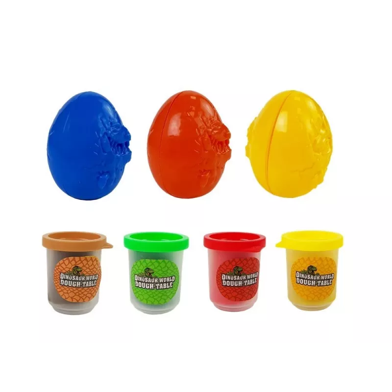 LEAN TOYS Massa de Modelar Dinossauros Ovos Molde 12 Peças 4 Cores