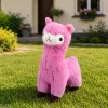 LEAN TOYS Peluche alpaca lhama – ultra macio e fofo rosa 28 cm