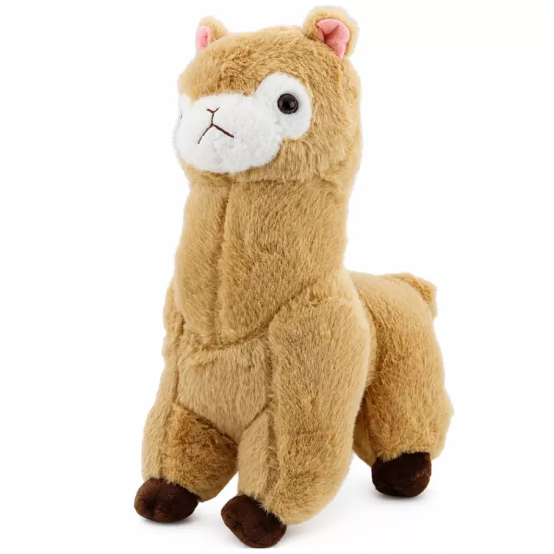 LEAN TOYS Peluche alpaca lhama - creme, 28 cm, peluche fofo com pelo super macio