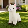 LEAN TOYS Alpaca de peluche pelo branco macio 28 cm