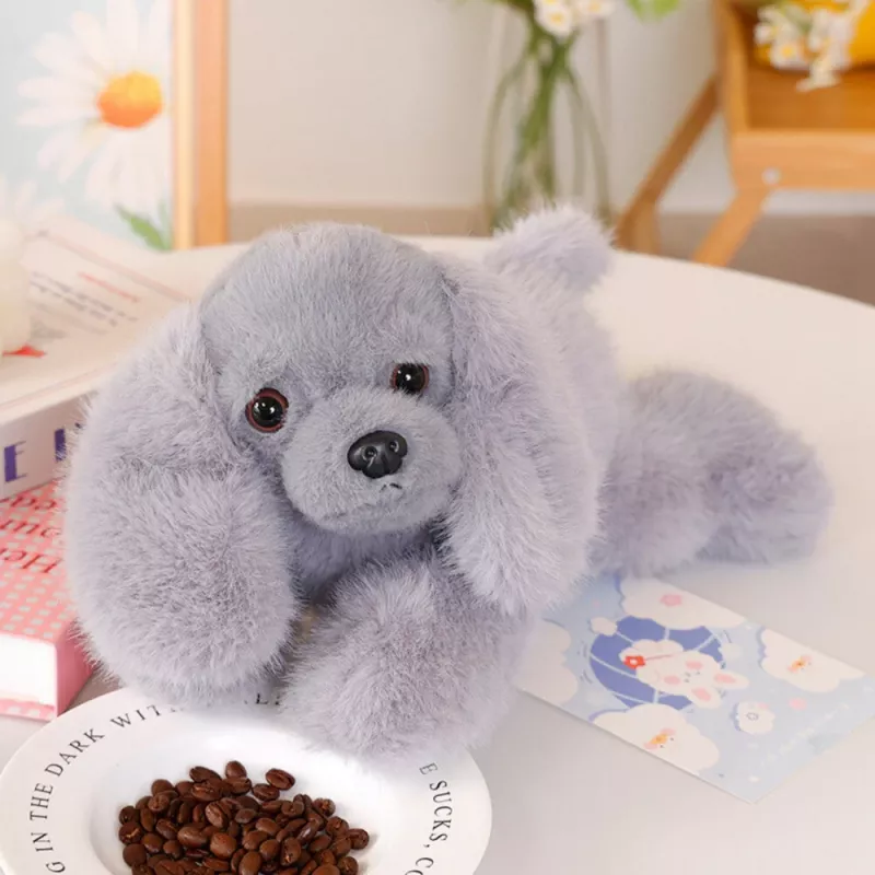 Cão Cocker Spaniel de peluche LEAN TOYS com patas lastradas, cinzento, 30 cm