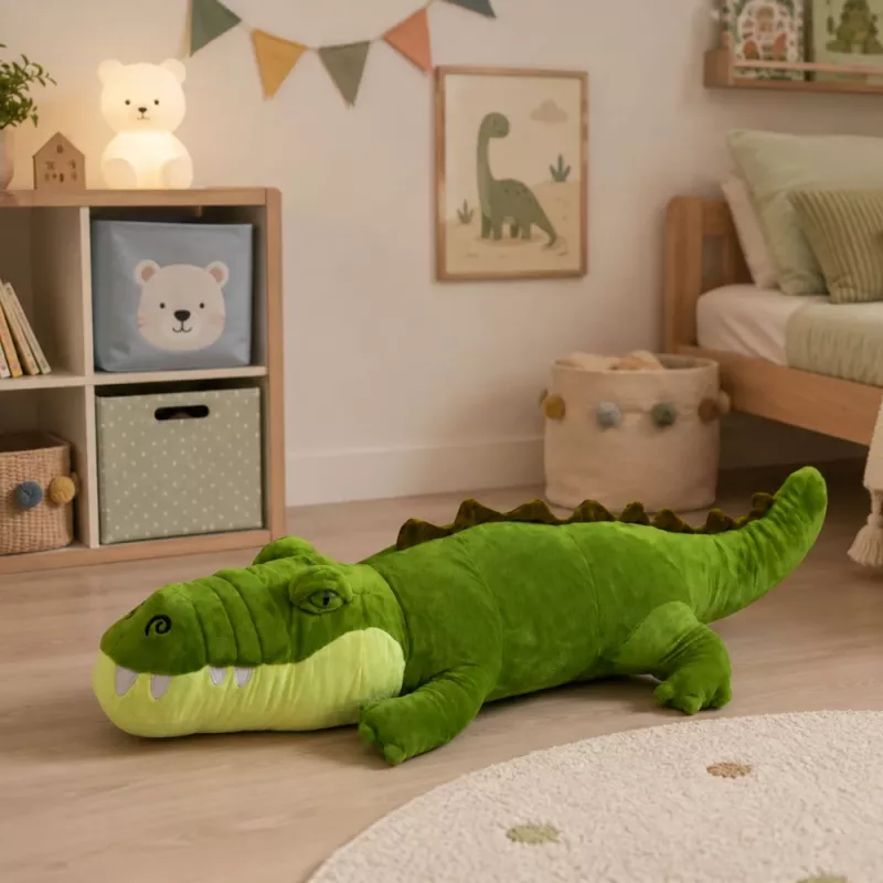 Crocodilo de peluche LEAN TOYS mascote peluche realista verde 70cm