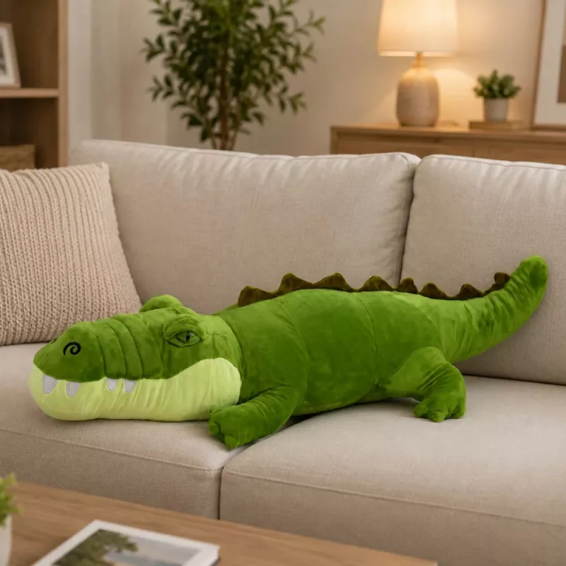 Crocodilo de peluche LEAN TOYS mascote peluche realista verde 70cm