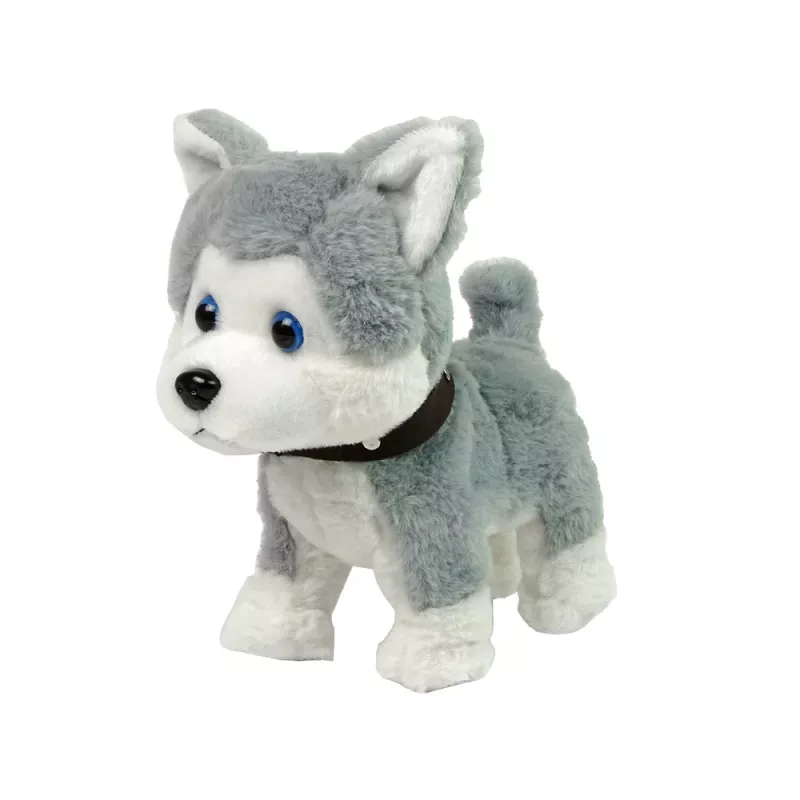 LEAN TOYS Cão de peluche interativo educativo trela canções passeios