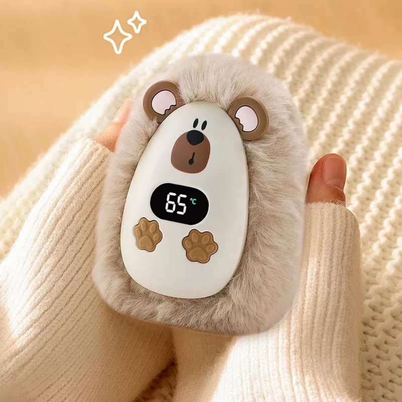 LEAN TOYS Aquecedor de Mãos Peluche Ouriço Recarregável Bege 45°C / 55°C / 65°C