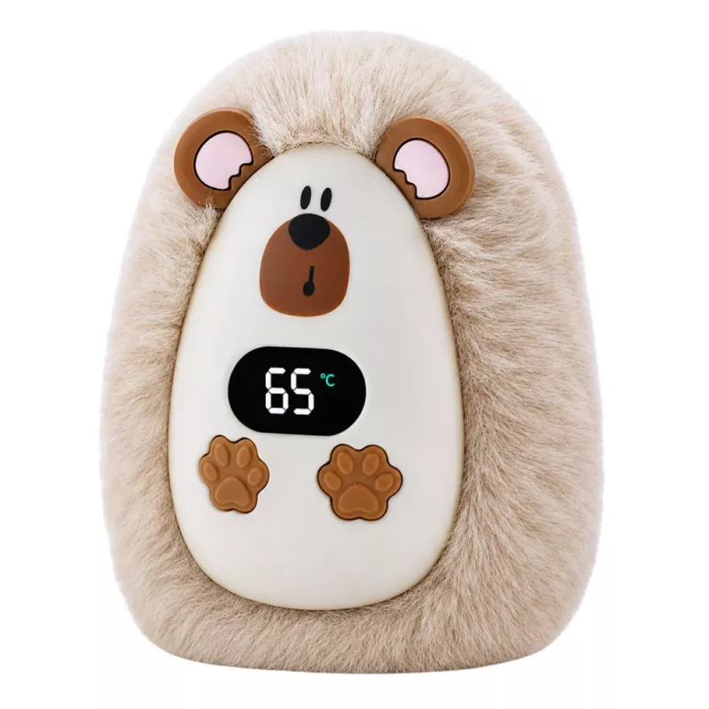 LEAN TOYS Aquecedor de Mãos Peluche Ouriço Recarregável Bege 45°C / 55°C / 65°C
