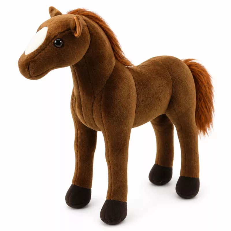LEAN TOYS Cavalo de peluche castanho-escuro 40cm x 37cm