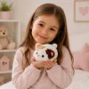 LEAN TOYS Gatinho de peluche mascote peluche macio pequeno branco 16 cm