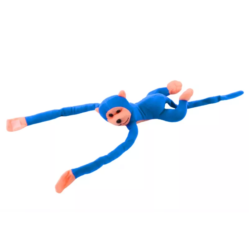 LEAN TOYS Macaco de peluche mascote com som, azul 80 cm