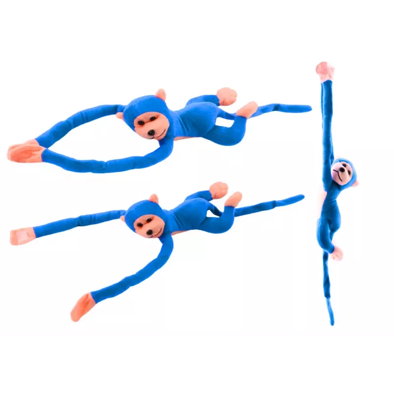 LEAN TOYS Macaco de peluche mascote com som, azul 80 cm