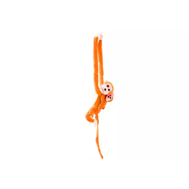 Peluche macaco com mascote bebé LEAN TOYS, Laranja com som 70 cm