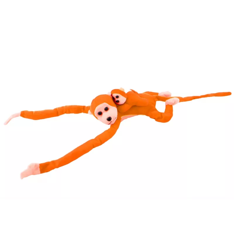 Peluche macaco com mascote bebé LEAN TOYS, Laranja com som 70 cm