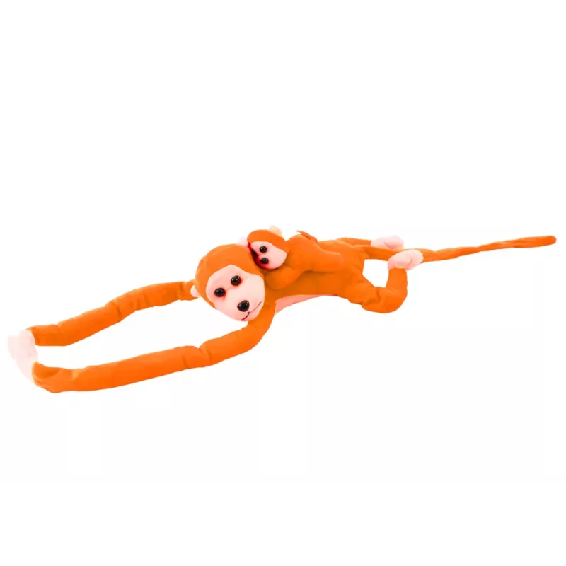 Peluche macaco com mascote bebé LEAN TOYS, Laranja com som 70 cm