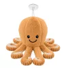 LEAN TOYS Polvo de peluche com ventosa bege 16 cm
