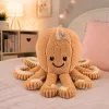 LEAN TOYS Polvo de peluche com ventosa bege 16 cm