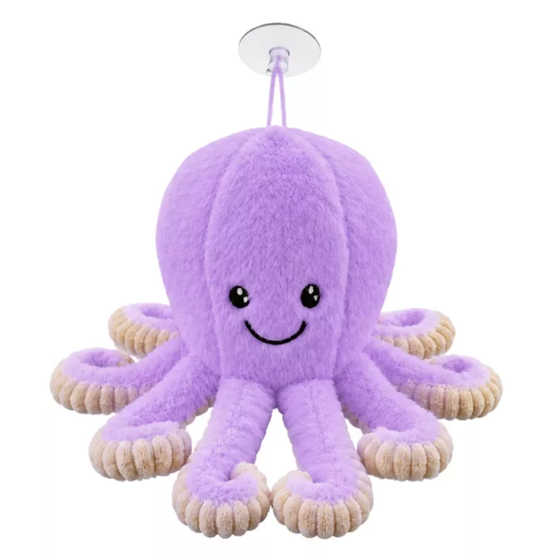 LEAN TOYS Brinquedo de polvo de peluche com ventosa, roxo, 16 cm
