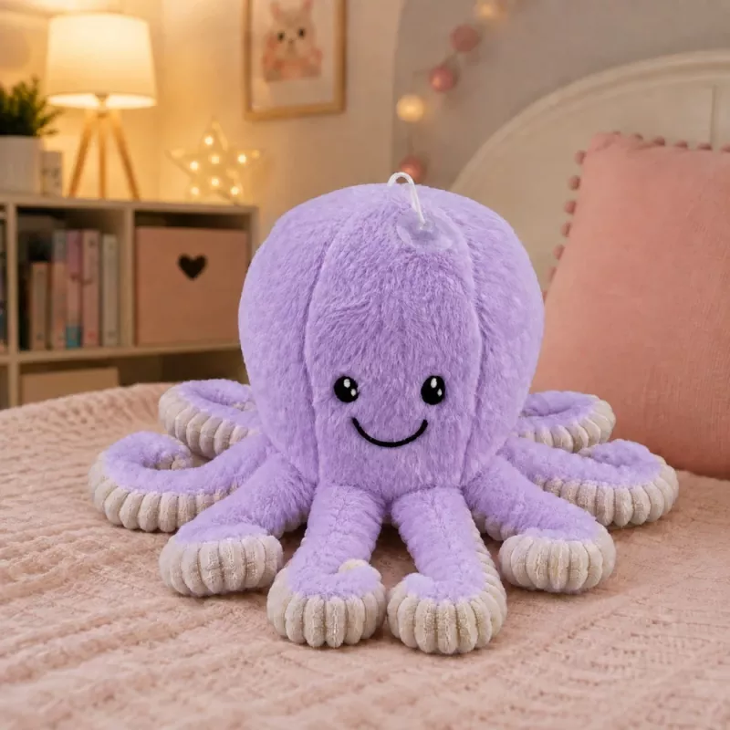 LEAN TOYS Brinquedo de polvo de peluche com ventosa, roxo, 16 cm