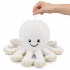LEAN TOYS Polvo de peluche com ventosa, branco, 16 cm – Companheiro macio habitante do mar