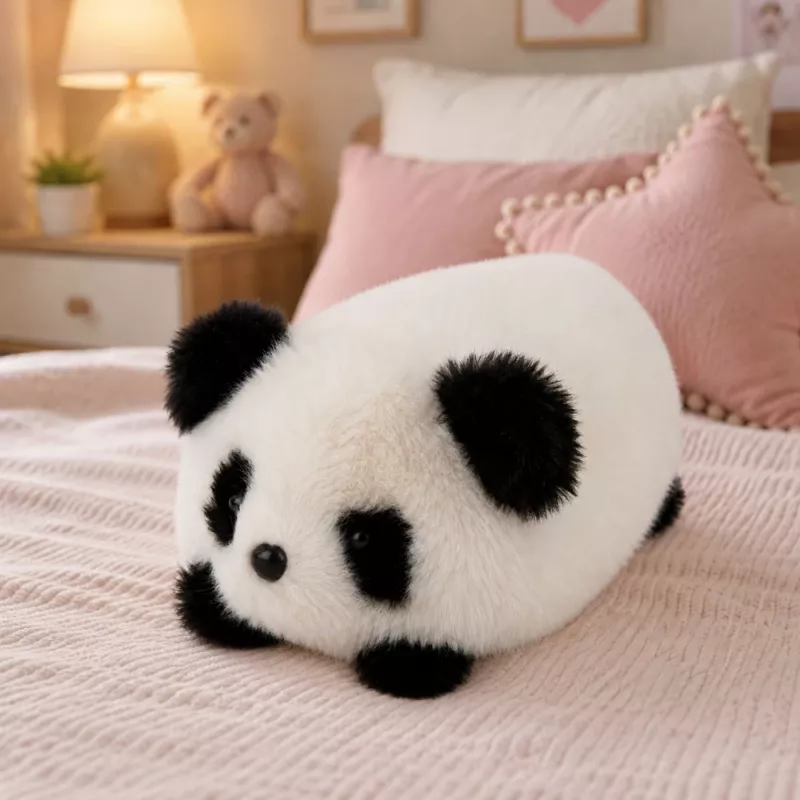 LEAN TOYS Panda de peluche preto e branco 16 cm