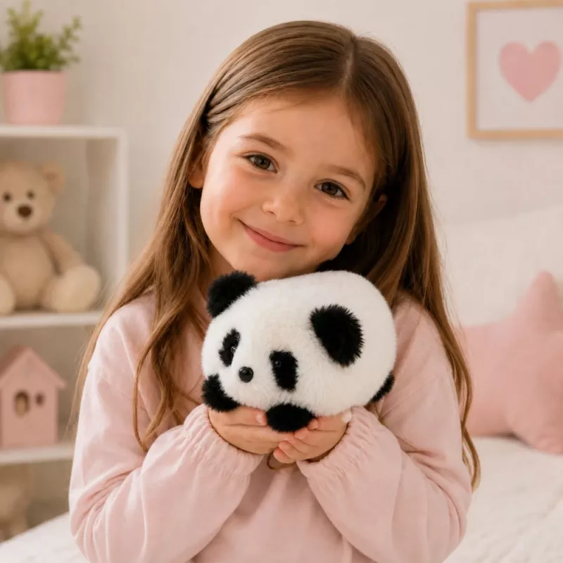 LEAN TOYS Panda de peluche preto e branco 16 cm