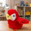 Porta-chaves de papagaio de peluche LEAN TOYS, vermelho, 9 cm