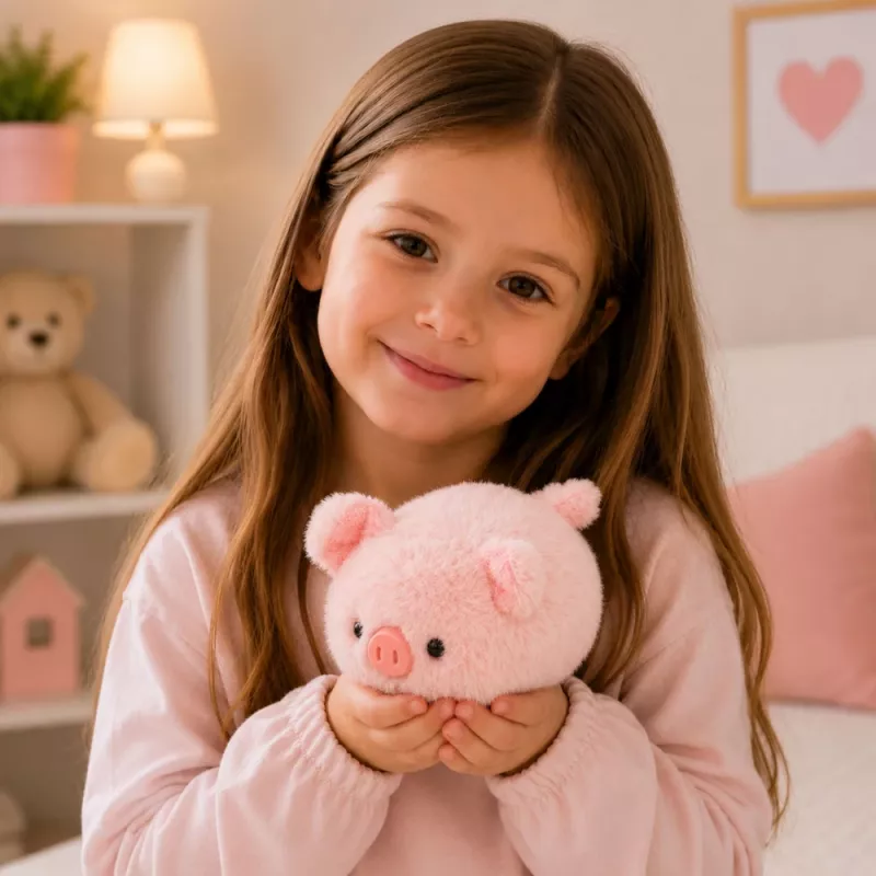LEAN TOYS Porco de peluche mascote peluche macio rosa 16 cm