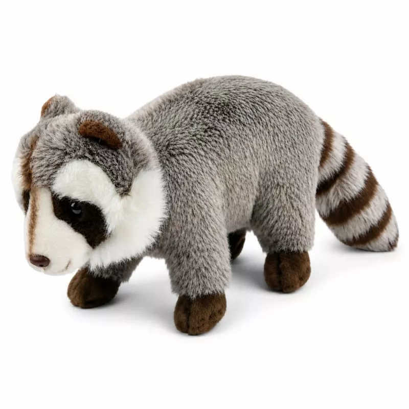 Guaxinim de peluche LEAN TOYS mascote – peluche realista fofo, cinzento 45 cm