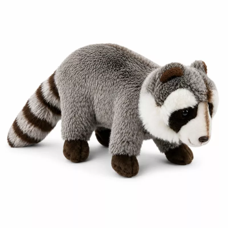 Guaxinim de peluche LEAN TOYS mascote – peluche realista fofo, cinzento 45 cm