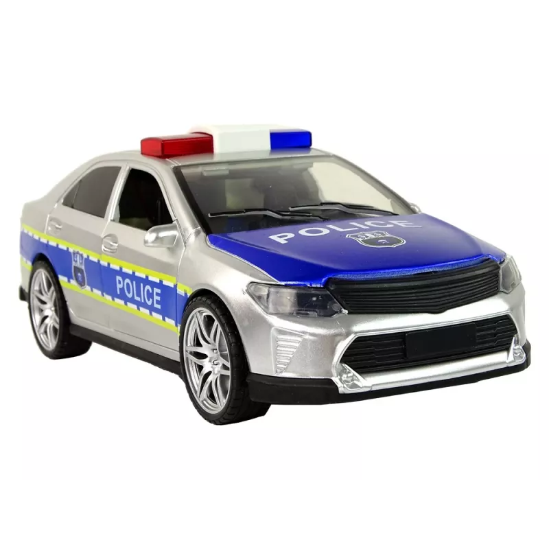 LEAN TOYS carro de polícia 1:14 fricção sons luz prateado
