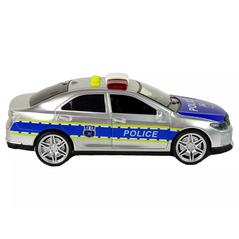LEAN TOYS carro de polícia 1:14 fricção sons luz prateado