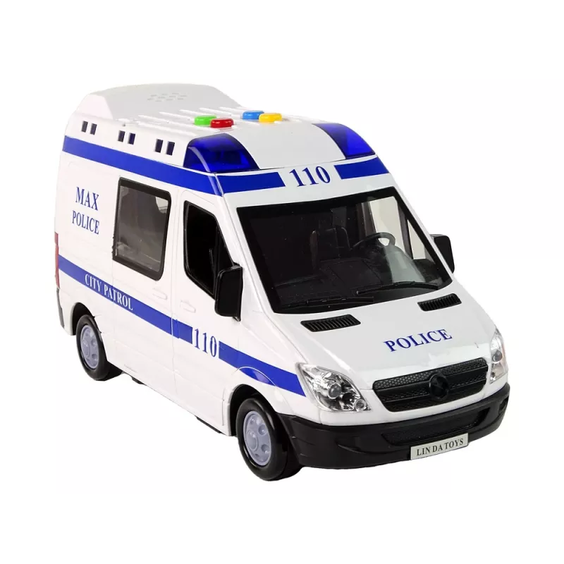 LEAN TOYS Carro de Polícia com Motor de Fricção, Som e Luz