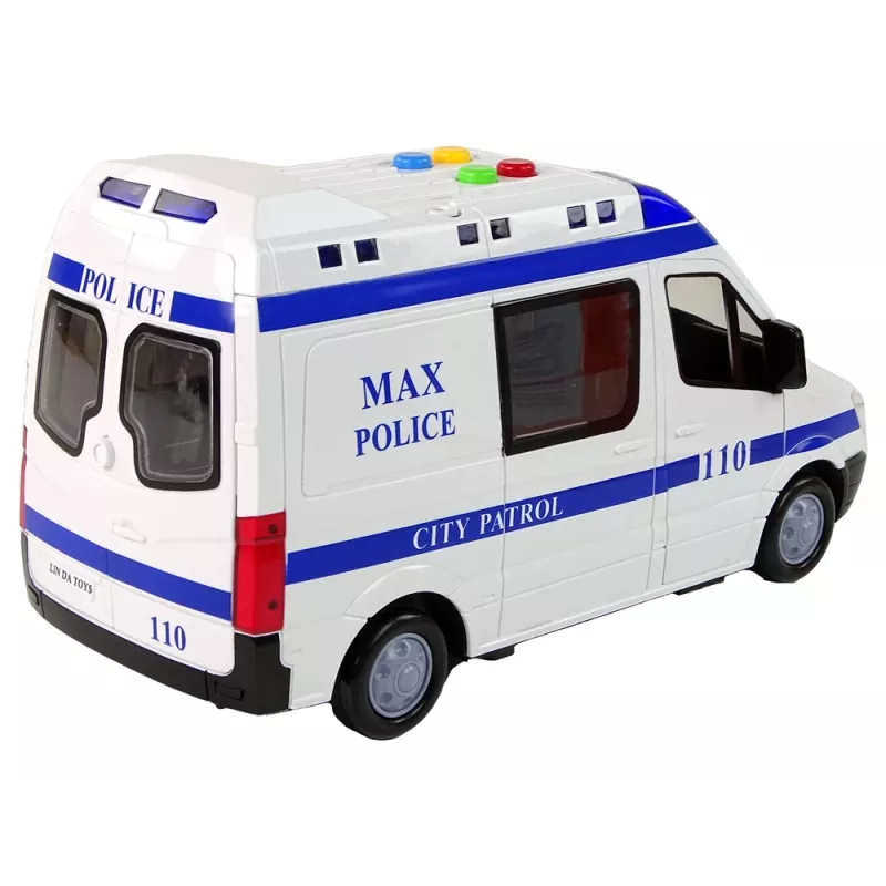 LEAN TOYS Carro de Polícia com Motor de Fricção, Som e Luz