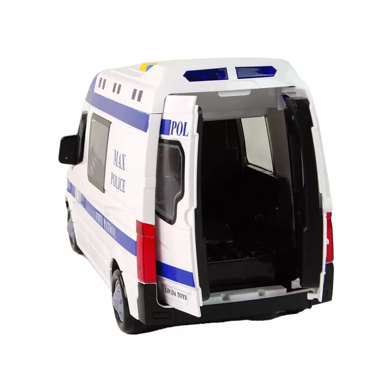 LEAN TOYS Carro de Polícia com Motor de Fricção, Som e Luz