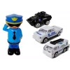 LEAN TOYS Carro de polícia Parque de estacionamento 2em1 Polícia carro pequeno som luz