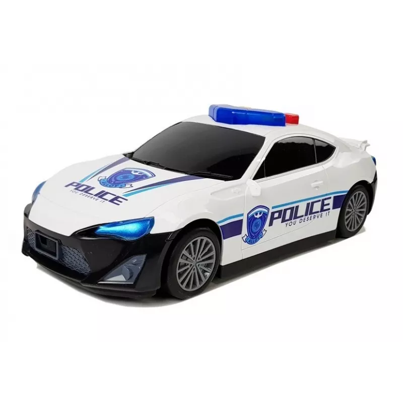 LEAN TOYS Carro de polícia Parque de estacionamento 2em1 Polícia carro pequeno som luz