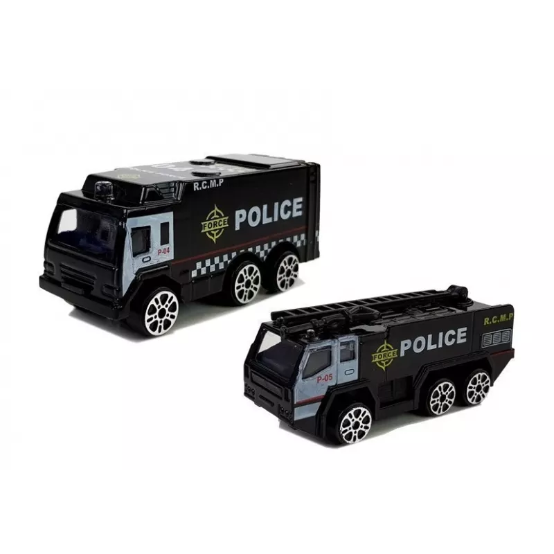 Avião de Polícia Dobrável LEAN TOYS com Carros 1:64 com Luz e Som