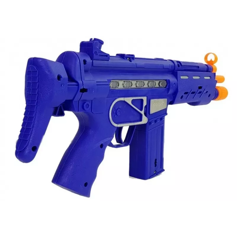 LEAN TOYS Conjunto de polícia com arma e distintivo, azul-marinho, efeitos de som e luz, 37 cm