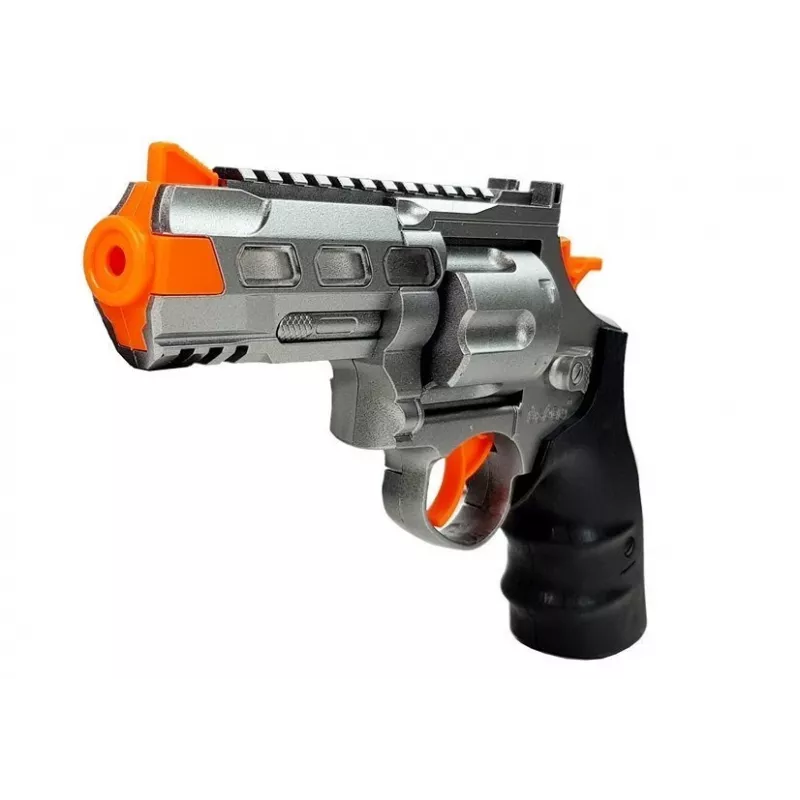 LEAN TOYS Conjunto de polícia revólver 20cm distintivo coldre apito efeitos de som e luz