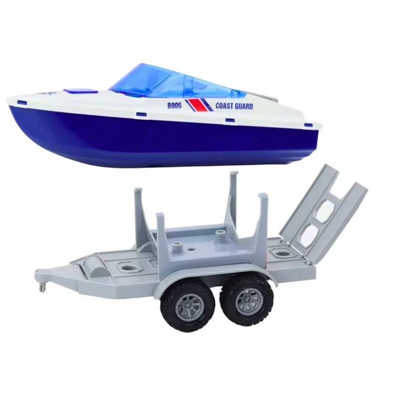 LEAN TOYS Quad da polícia com atrelado e barco a motor