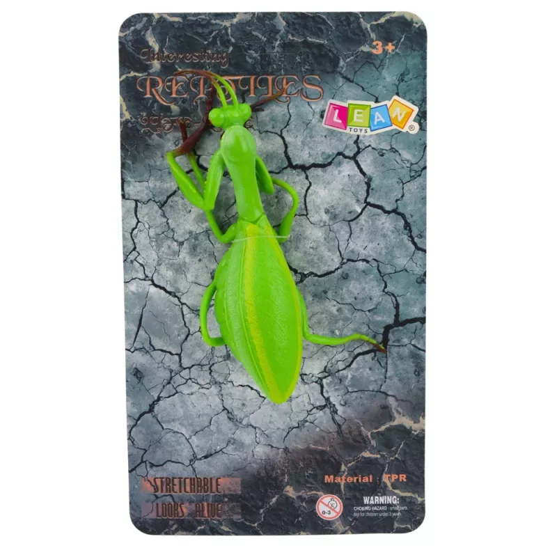 LEAN TOYS Figura de borracha louva-a-deus elástica realista verde 18 cm