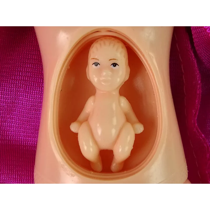 LEAN TOYS Boneca Bebé Grávida com Cabelos Longos e Acessórios