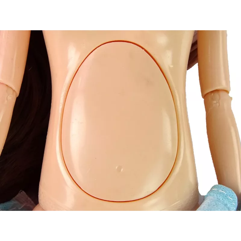 LEAN TOYS Boneca Bebé Mamã Grávida com Barriga de Abertura e Vestido Azul 30 cm