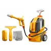 LEAN TOYS Máquina de lavar de alta pressão para crianças – conjunto de limpeza de brincar com pano, esponja e rodo, bomba manual, 750 ml, a partir dos 3 anos