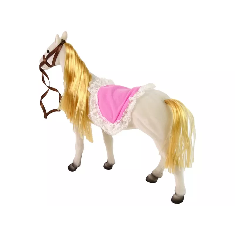 LEAN TOYS Boneca princesa com pónei branco e acessórios de figuras