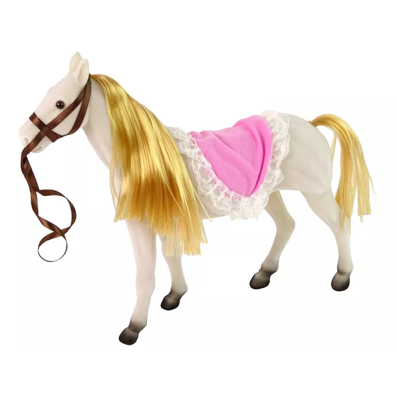 LEAN TOYS Boneca princesa com pónei branco e acessórios de figuras