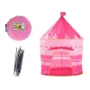 LEAN TOYS Tenda de brincar palácio de princesa para pequenas princesas rosa 135 x 105 cm