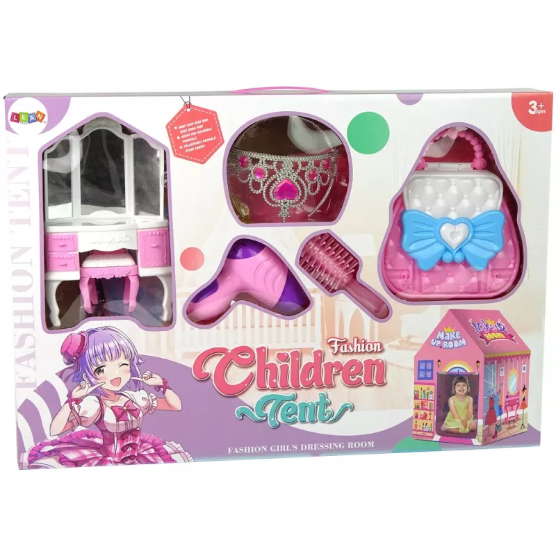 LEAN TOYS Tenda de princesa para criança salão de beleza rosa acessório coroa