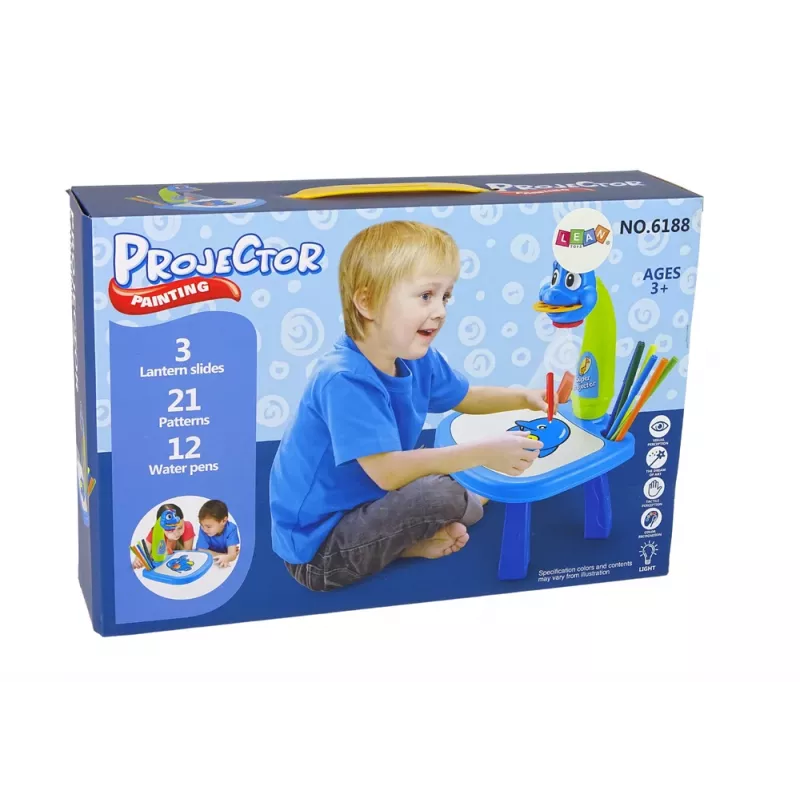 LEAN TOYS Projetor para Aprender a Desenhar Mesa Projetora Dinossauros
